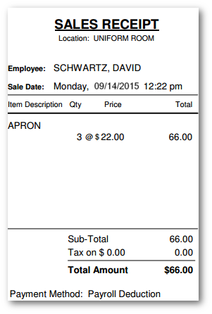 Sales Receipt